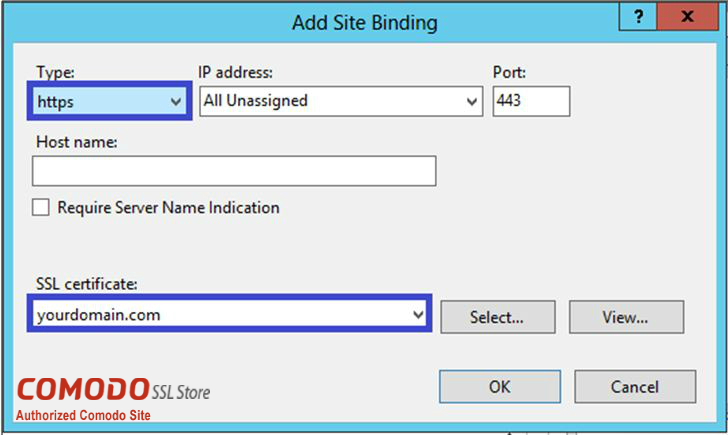 Add Site Binding for SSL