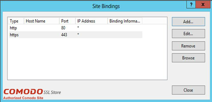 Site Binding for SSL