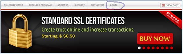 Login Button - ComodoSSLStore