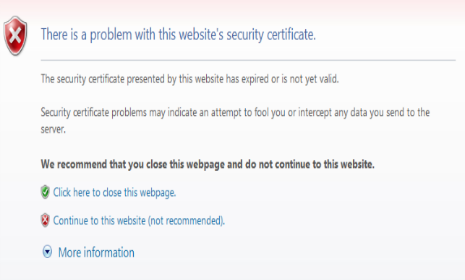 Expired SSL Certificate Internet Explorer