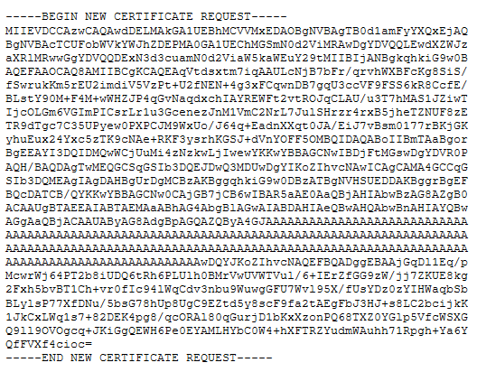 CSR - New Certificate Request