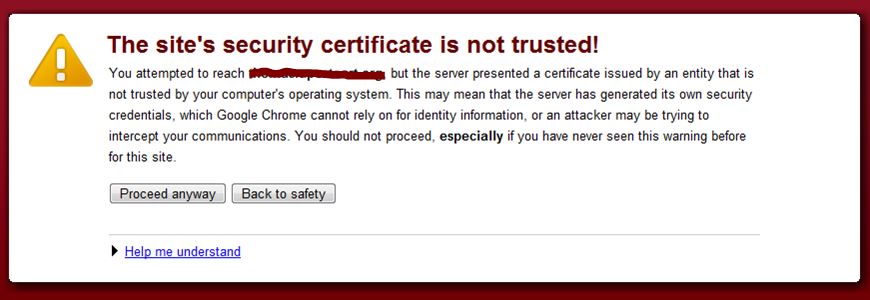 Sites Security Certificate is not Trusted