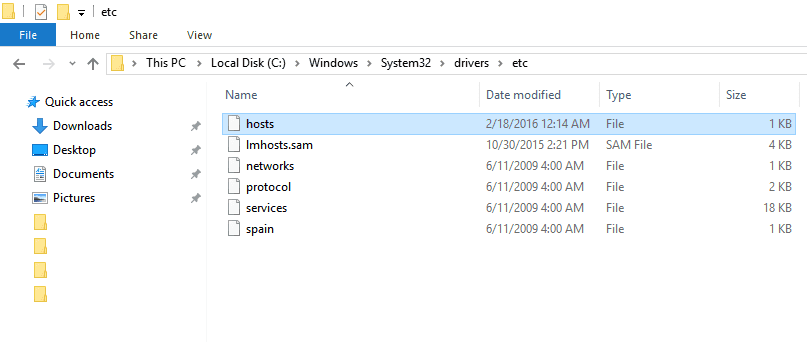Delete Hosts File