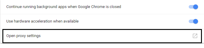 Open Proxy Settings Chrome
