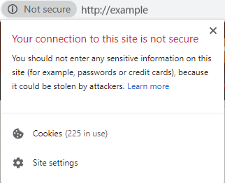 Website is not secure indicators