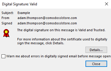 digital signature valid