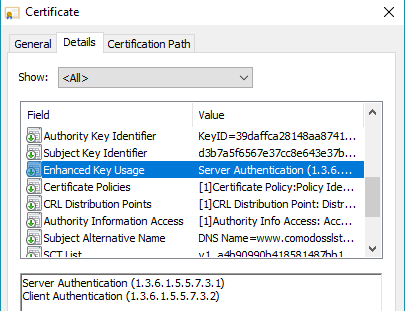 ssl code signing enhanced key usage