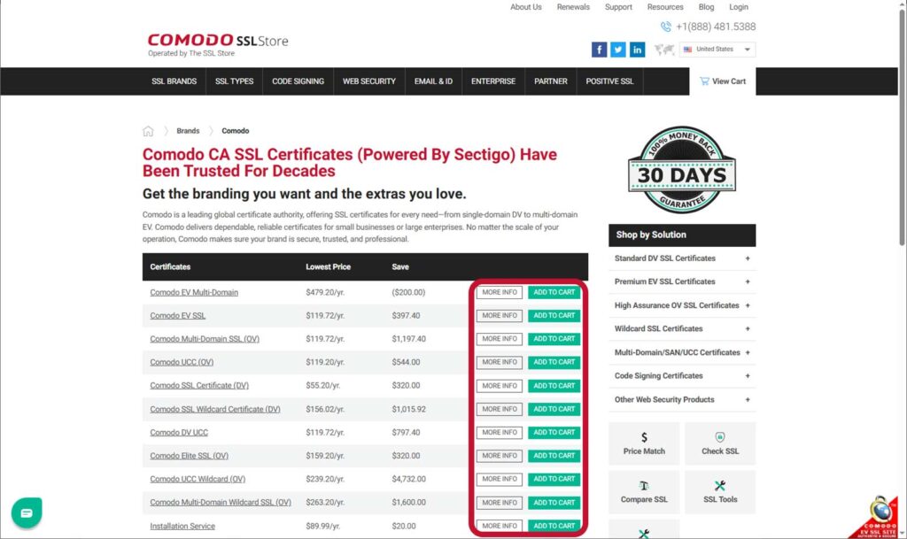 The most important step regarding how to get an SSL certificate from Comodo? Use the "Add to Cart" buttons on ComodoSSLstore.com
