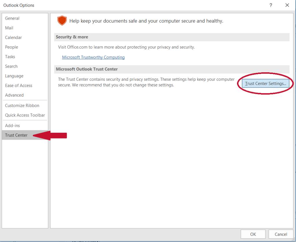 Graphic: Install a secure email certificate in Outlook