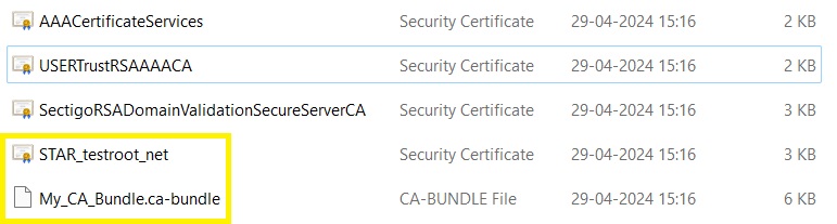 SSL Certificate Files